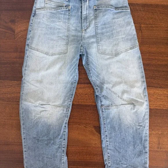 Nili Lotan Shon Jeans 29 | Utility Pocket Denim | Light Wash Straight Leg - Picture 3 of 3